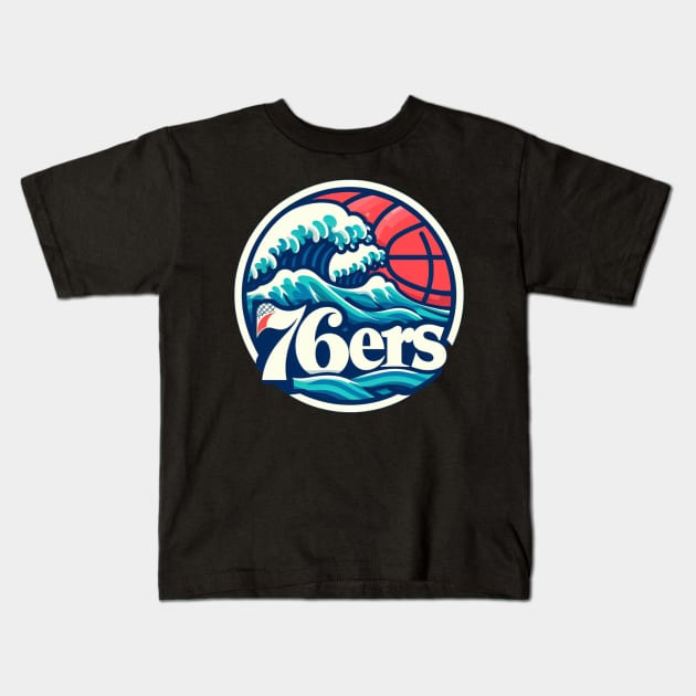 Philadelphia 76ers Kids T-Shirt by DarkWave